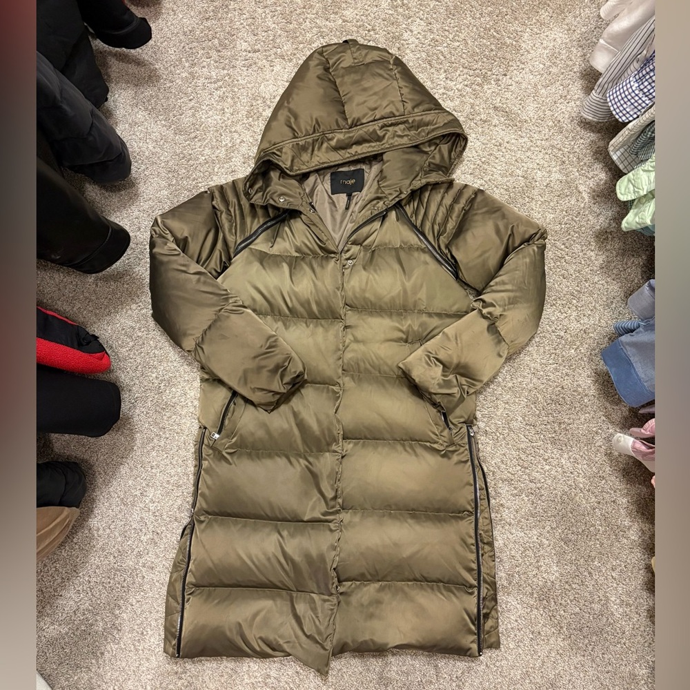 Maje Grenadina Side-Zip Detail Down Coat